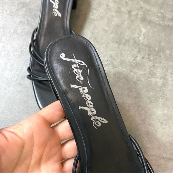 NEW Free People Petra Black Block Heel Sandal - Picture 5 of 8